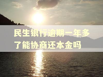 民生银行逾期一年多了能协商还本金吗