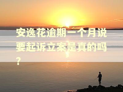 安逸花逾期一个月说要起诉立案是真的吗?