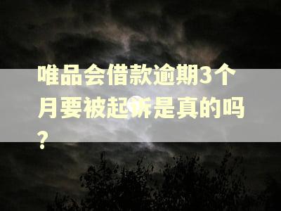 唯品会借款逾期3个月要被起诉是真的吗?