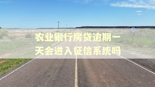 农业银行房贷逾期一天会进入征信系统吗