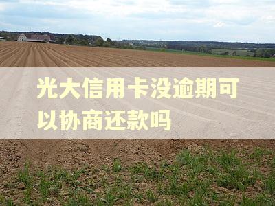 光大信用卡没逾期可以协商还款吗