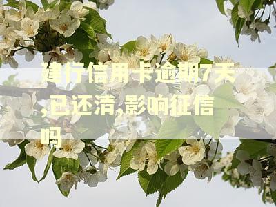 建行信用卡逾期7天,已还清,影响征信吗