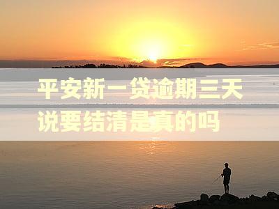 平安新一贷逾期三天说要结清是真的吗