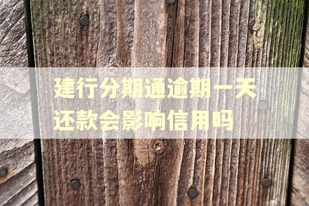 建行分期通逾期一天还款会影响信用吗