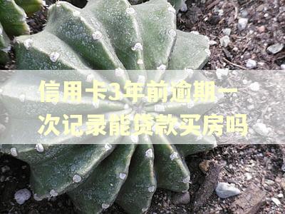 信用卡3年前逾期一次记录能贷款买房吗 信用卡3年前逾期一次记录能贷款买房吗