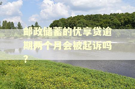 邮政储蓄的优享贷逾期两个月会被起诉吗?