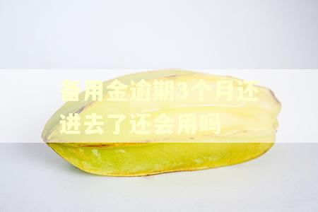 备用金逾期3个月还进去了还会用吗