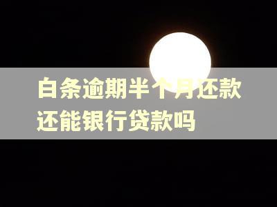 白条逾期半个月还款还能银行贷款吗