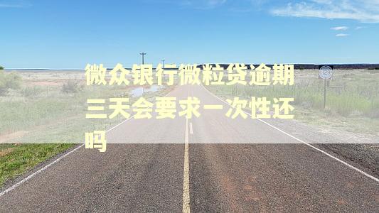 微众银行微粒贷逾期三天会要求一次性还吗 微众银行微粒贷逾期三天会要求一次性还吗