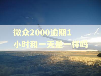 微众2000逾期1小时和一天是一样吗