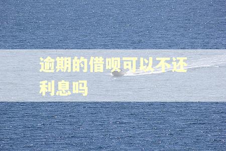 逾期的借呗可以不还利息吗