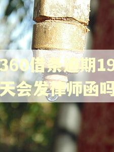 360借条逾期19天会发律师函吗