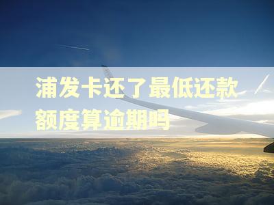 浦发卡还了最低还款额度算逾期吗