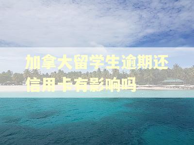 加拿大留学生逾期还信用卡有影响吗