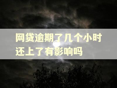 网贷逾期了几个小时还上了有影响吗