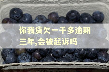 你我贷欠一千多逾期三年,会被起诉吗