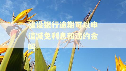 建设银行逾期可以申请减免利息和违约金吗