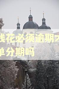 有钱花必须逾期才能账单分期吗 有钱花必须逾期才能账单分期吗