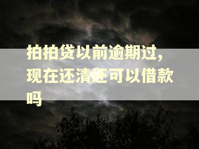 拍拍贷以前逾期过,现在还清还可以借款吗