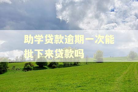 助学贷款逾期一次能批下来贷款吗