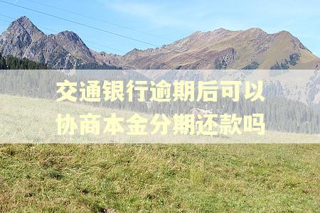 交通银行逾期后可以协商本金分期还款吗