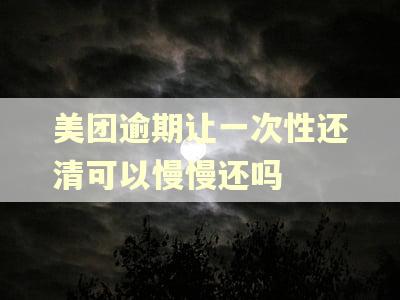 美团逾期让一次性还清可以慢慢还吗