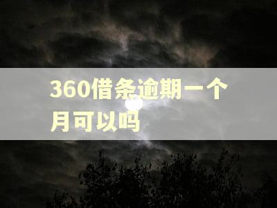 360借条逾期一个月可以吗