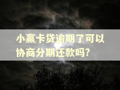 小赢卡贷逾期了可以协商分期还款吗?