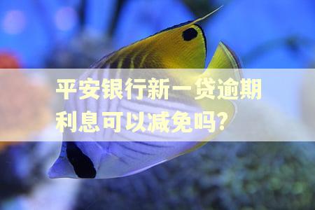 平安银行新一贷逾期利息可以减免吗?