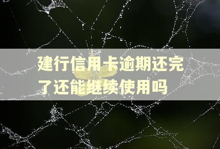 建行信用卡逾期还完了还能继续使用吗