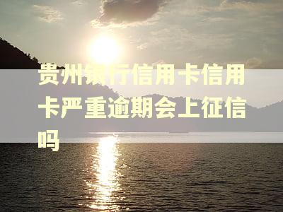 贵州银行信用卡信用卡严重逾期会上征信吗