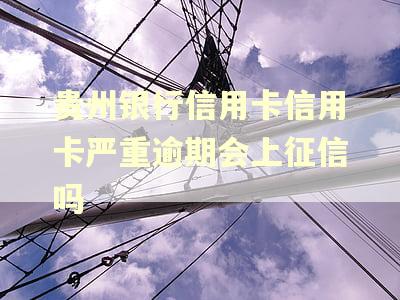 贵州银行信用卡信用卡严重逾期会上征信吗