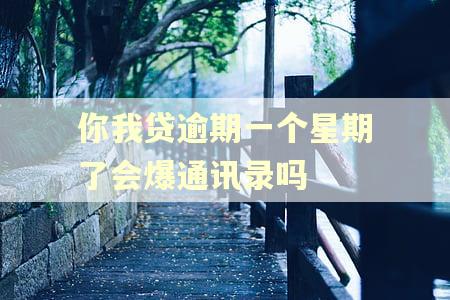你我贷逾期一个星期了会爆通讯录吗