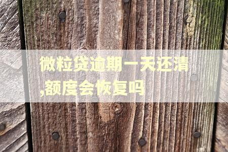 微粒贷逾期一天还清,额度会恢复吗
