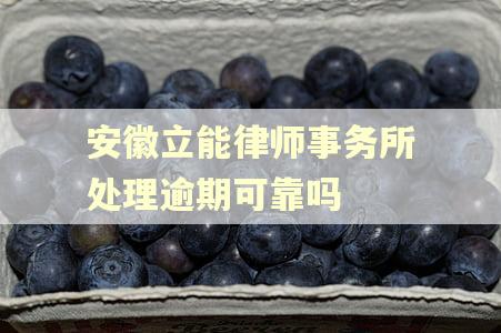 安徽立能律师事务所处理逾期可靠吗 安徽立能律师事务所处理逾期可靠吗