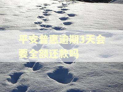平安普惠逾期3天会要全额还款吗