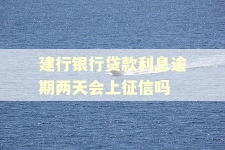 建行银行贷款利息逾期两天会上征信吗