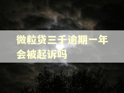 微粒贷三千逾期一年会被起诉吗