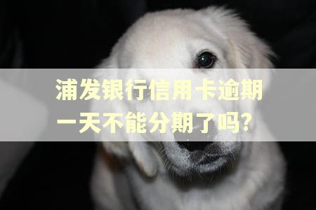 浦发银行信用卡逾期一天不能分期了吗?