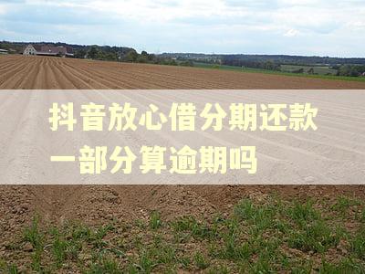 抖音放心借分期还款一部分算逾期吗