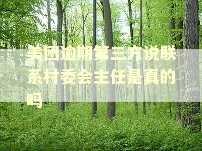 美团逾期第三方说联系村委会主任是真的吗
