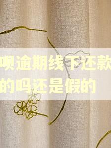 花呗逾期线下还款是真的吗还是假的