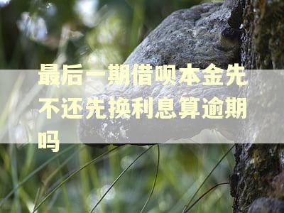 最后一期借呗本金先不还先换利息算逾期吗