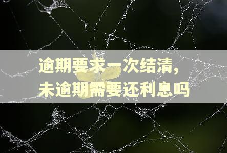 逾期要求一次结清,未逾期需要还利息吗