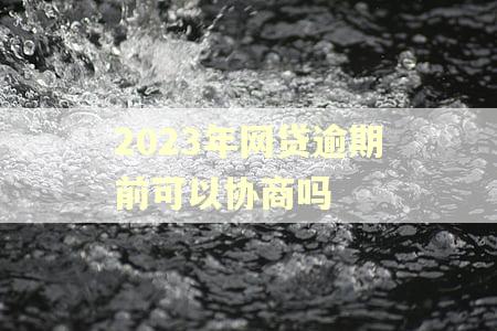 2023年网贷逾期前可以协商吗