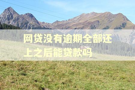 网贷没有逾期全部还上之后能贷款吗