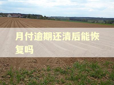 月付逾期还清后能恢复吗