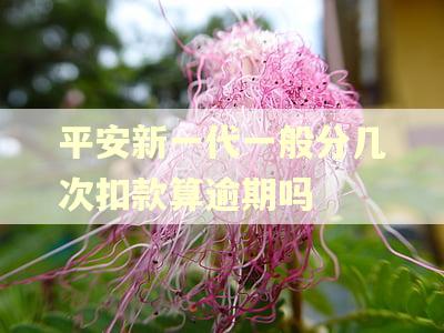 平安新一代一般分几次扣款算逾期吗