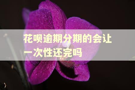 花呗逾期分期的会让一次性还完吗