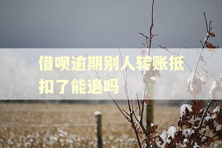 借呗逾期别人转账抵扣了能退吗